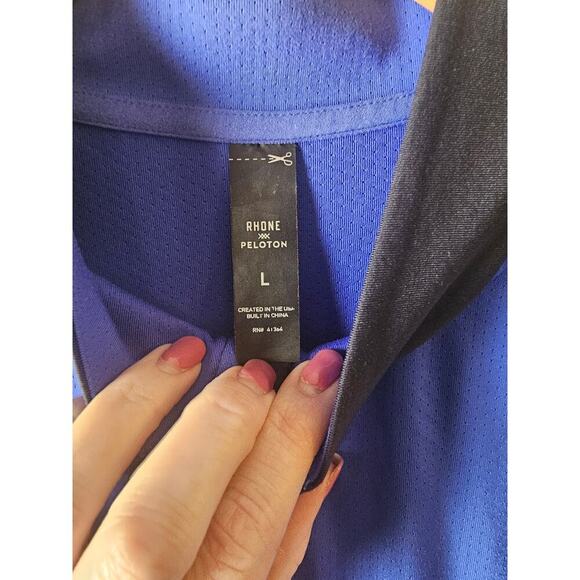 Rhone Peloton sz large blue black 1/4 zip size large MT115 - Picture 6 of 7